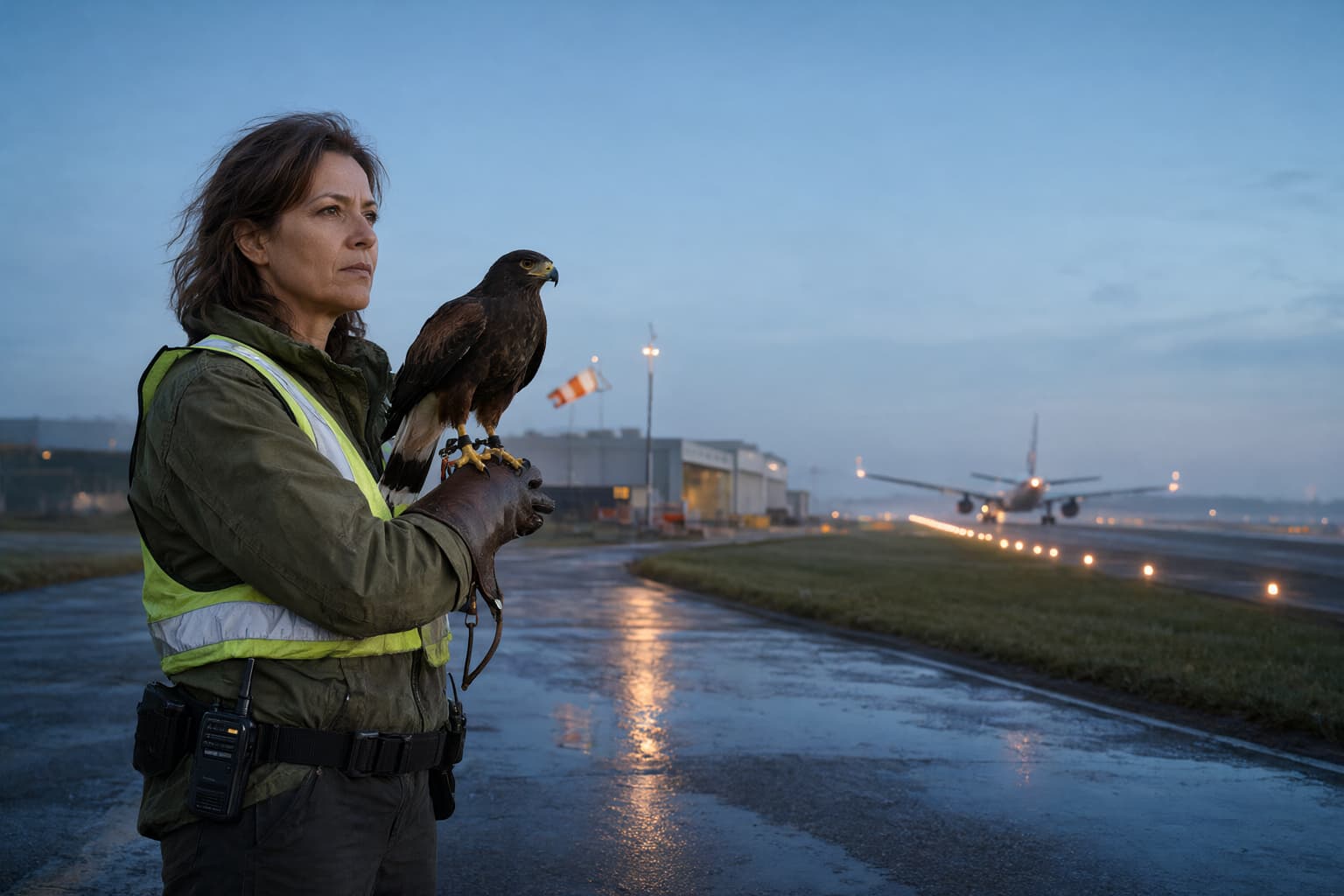 Airport Falconer Editorial Portrait